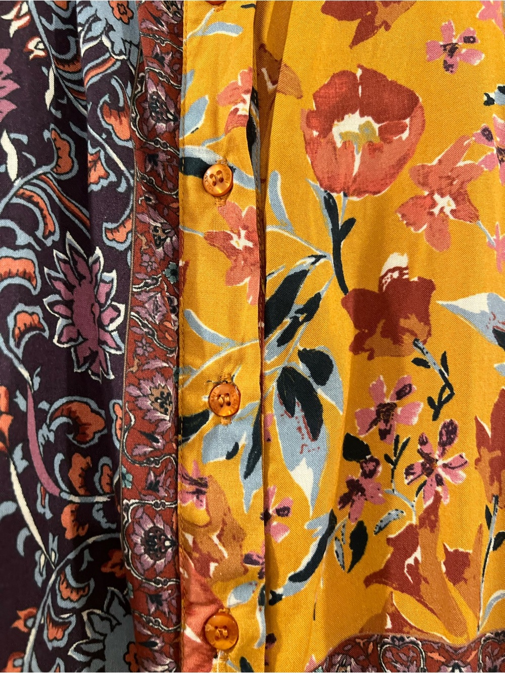 Tolani Collection Floral Patchwork Boho Dress/Tunic Large View 4
